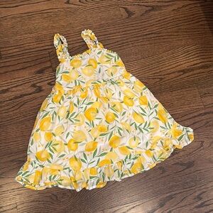 LIKE NEW 5T Cynthia Rowley Lemon Dress with ruffle details and button back